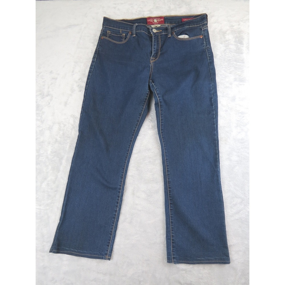 Lucky Brand Sofia‎ Straight Ankle Jeans Womens 12 31 Dark Wash Denim